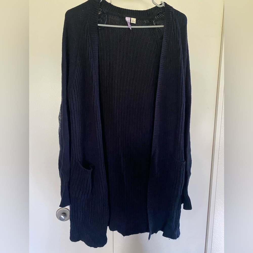 Navy Cardigan w/ Elbow Patches